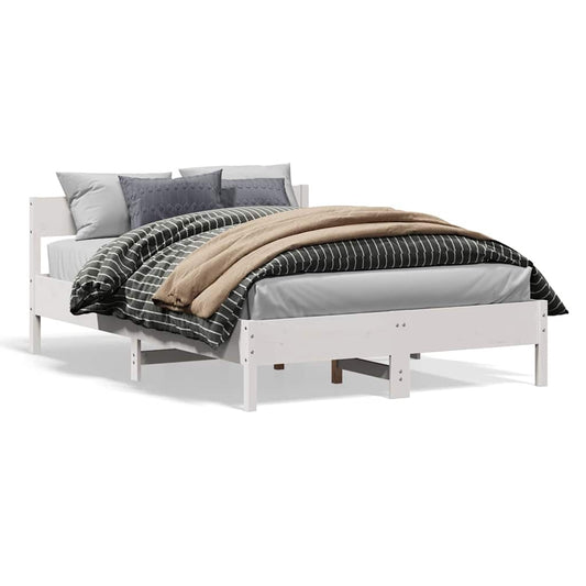 Letto senza Materasso Bianco 160x200 cm Legno Massello di Pino | homemem39