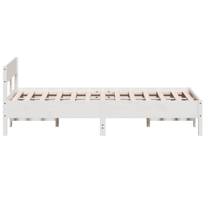 Letto senza Materasso Bianco 150x200 cm Legno Massello di Pino - homemem39