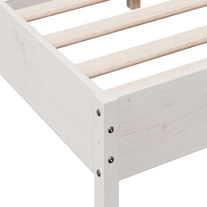 Letto senza Materasso Bianco 150x200 cm Legno Massello di Pino - homemem39
