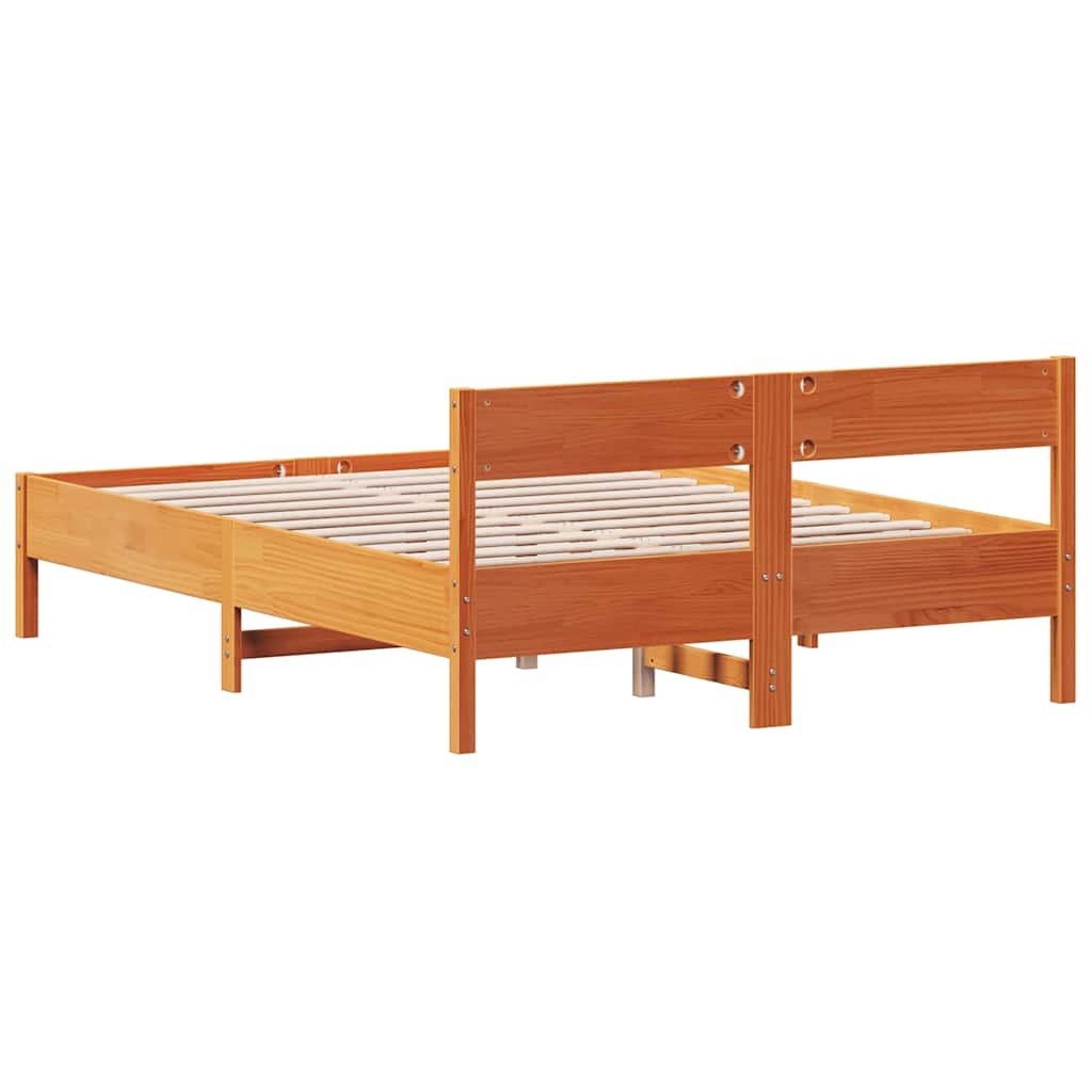 Letto senza Materasso Marrone Cera 150x200 cm in Legno di Pino - homemem39