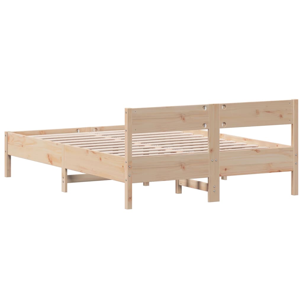 Letto senza Materasso 140x200 cm in Legno Massello di Pino - homemem39