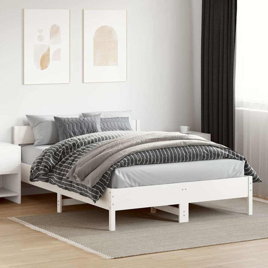Letto senza Materasso Bianco 140x200 cm Legno Massello di Pino | homemem39