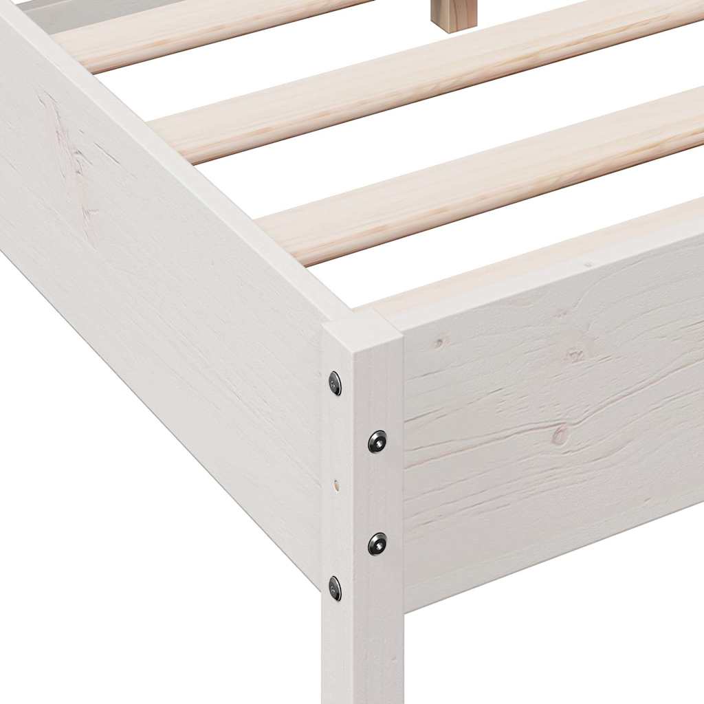 Letto senza Materasso Bianco 120x200 cm Legno Massello di Pino - homemem39