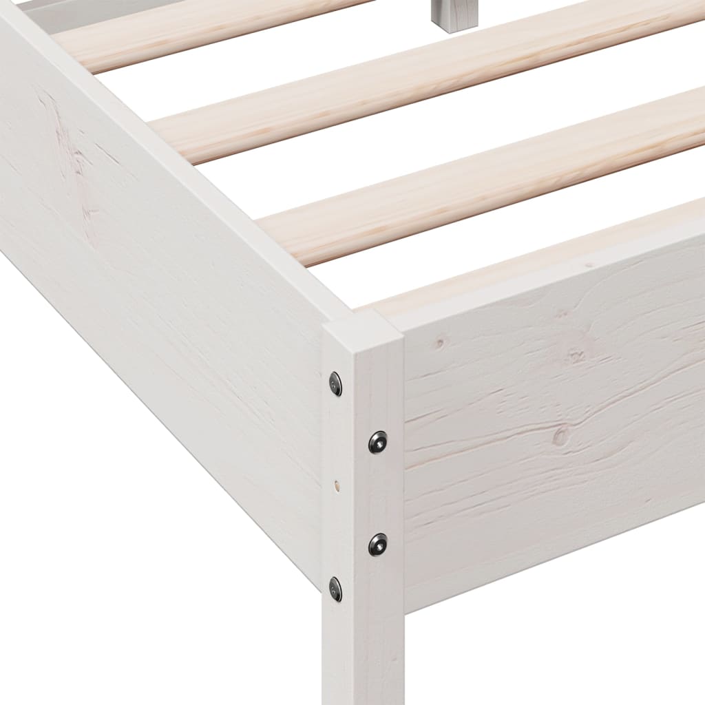 Giroletto senza Materasso Bianco 100x200 cm Legno Massello Pino | homemem39