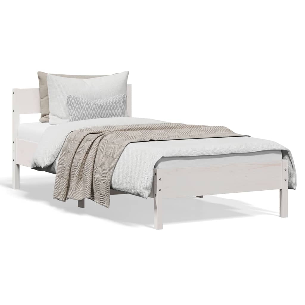 Letto senza Materasso Bianco 90x200 cm Legno Massello di Pino - homemem39