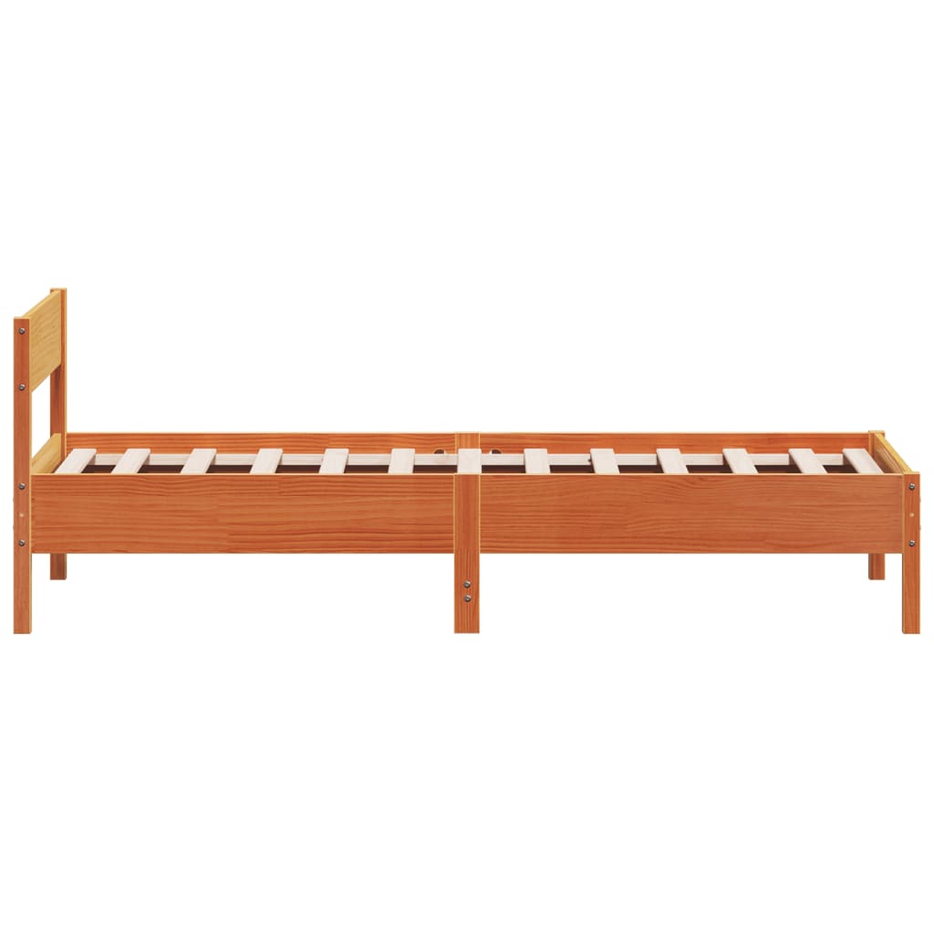 Letto senza Materasso Marrone Cera 90x200 cm Legno di Pino | homemem39