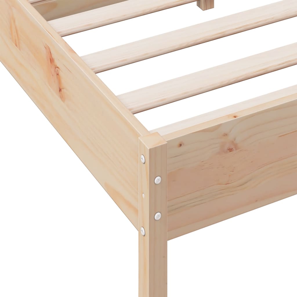 Letto senza Materasso 140x190 cm in Legno Massello di Pino | homemem39