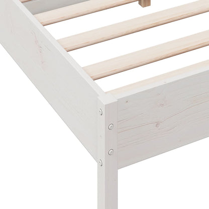 Letto senza Materasso Bianco 140x190 cm Legno Massello di Pino | homemem39