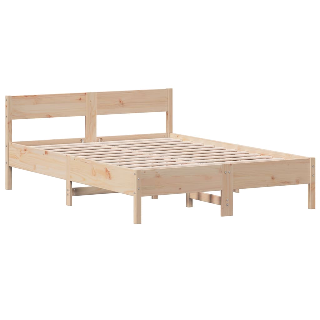 Letto senza Materasso 135x190 cm in Legno Massello di Pino - homemem39