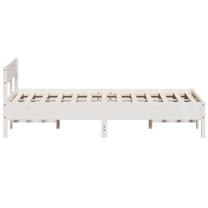 Letto senza Materasso Bianco 135x190 cm Legno Massello di Pino | homemem39