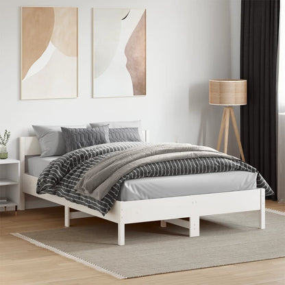 Letto senza Materasso Bianco 120x190 cm Legno Massello di Pino - homemem39