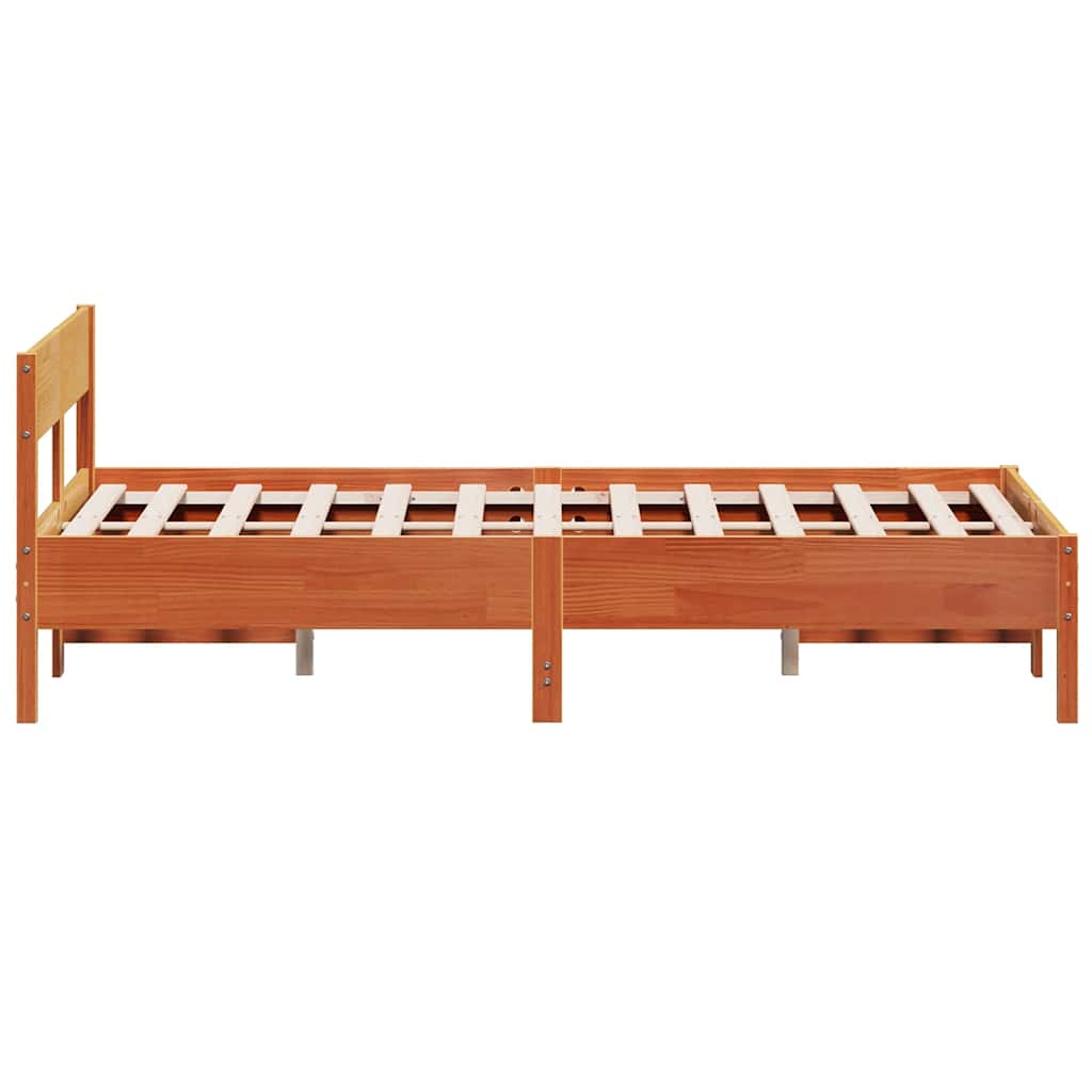 Letto senza Materasso Marrone Cera 120x190 cm in Legno di Pino | homemem39