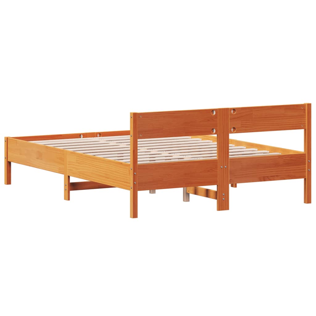 Letto senza Materasso Marrone Cera 120x190 cm in Legno di Pino - homemem39