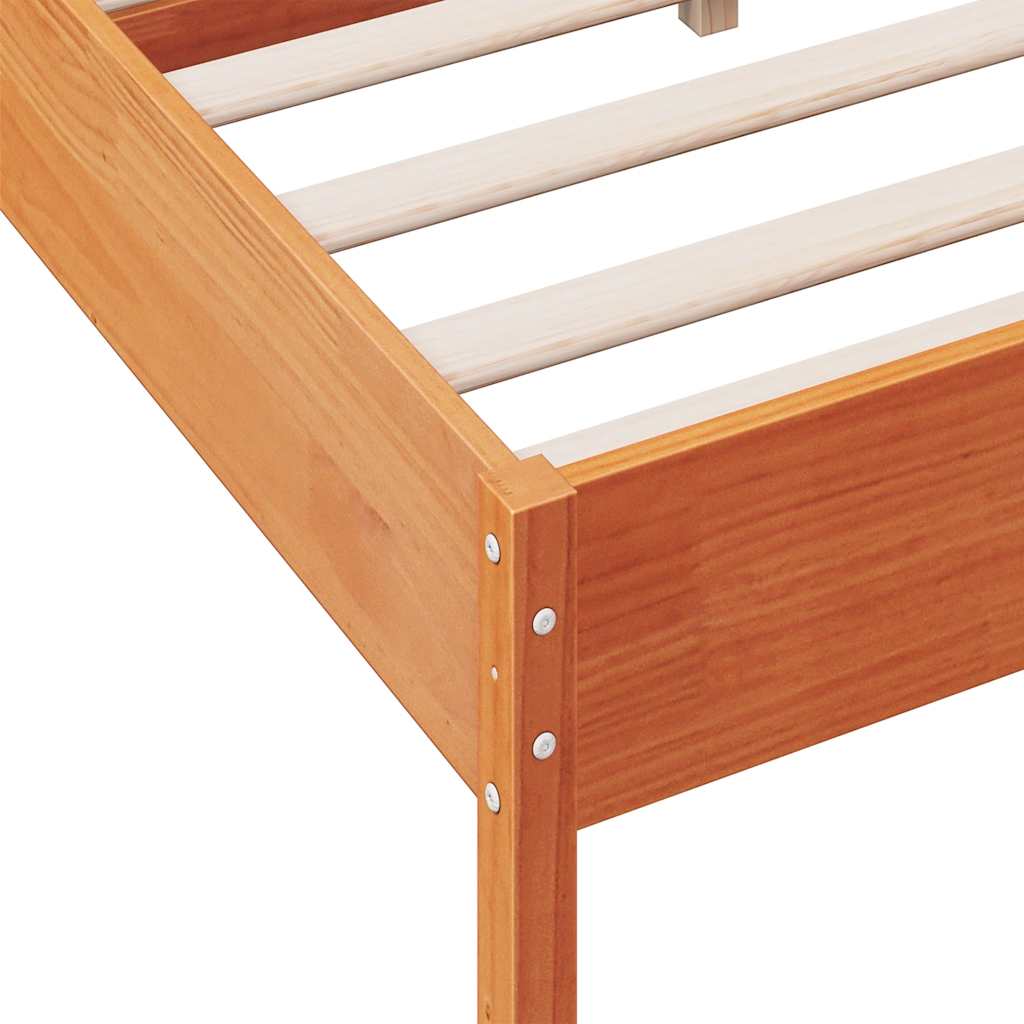 Letto senza Materasso Marrone Cera 120x190 cm in Legno di Pino | homemem39