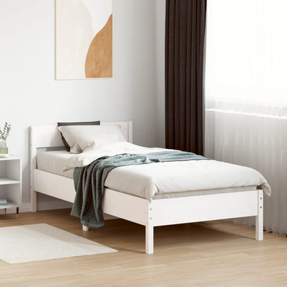Letto senza Materasso Bianco 90x190 cm in Legno Massello Pino - homemem39