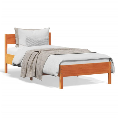 Letto senza Materasso Marrone Cera 75x190 cm in Legno di Pino | homemem39