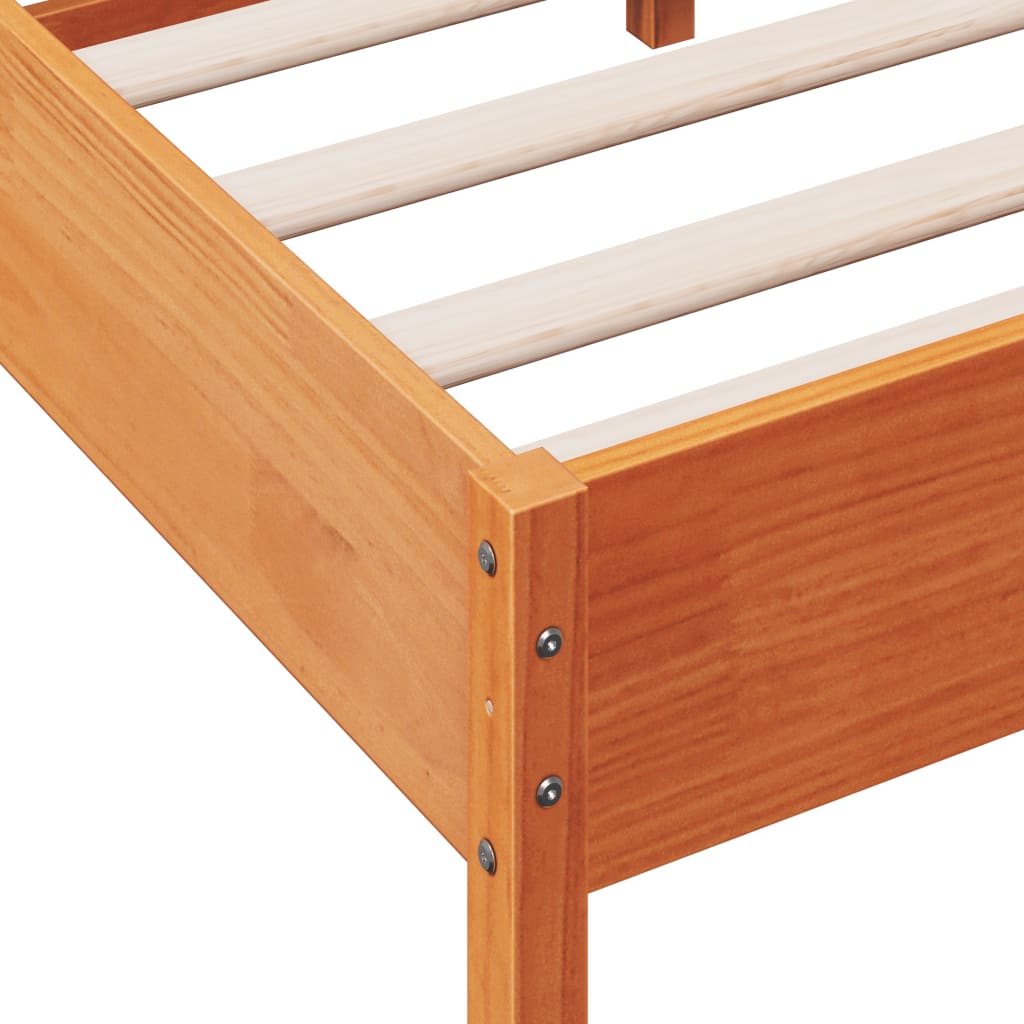 Letto senza Materasso Marrone Cera 75x190 cm in Legno di Pino | homemem39