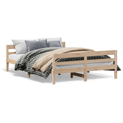 Letto senza Materasso 140x200 cm in Legno Massello di Pino | homemem39