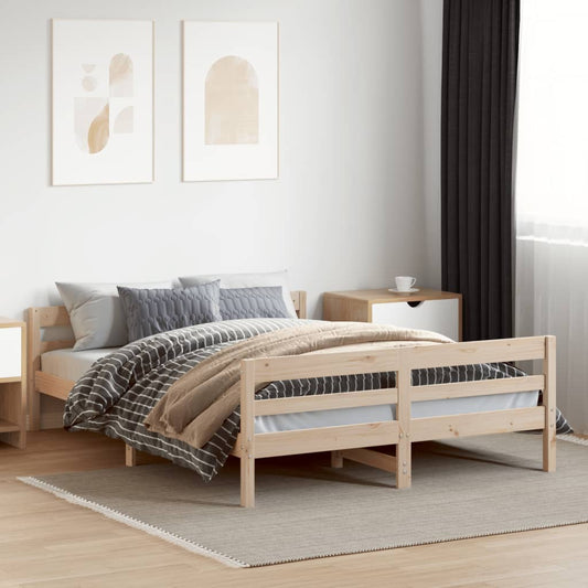 Letto senza Materasso 140x200 cm in Legno Massello di Pino | homemem39
