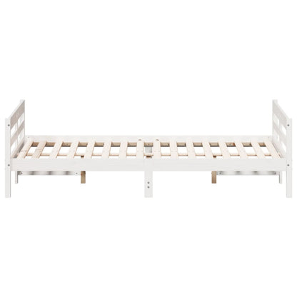 Letto senza Materasso Bianco 140x200 cm Legno Massello di Pino | homemem39