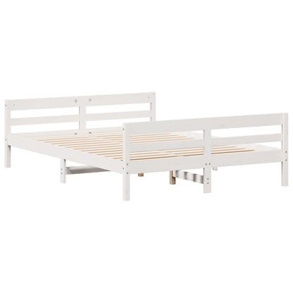 Letto senza Materasso Bianco 140x200 cm Legno Massello di Pino - homemem39