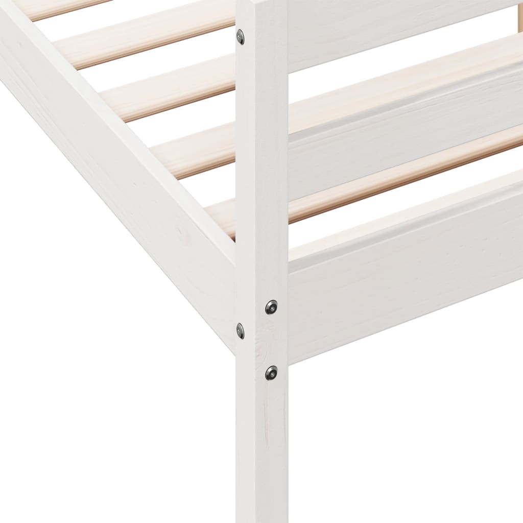 Letto senza Materasso Bianco 140x200 cm Legno Massello di Pino | homemem39