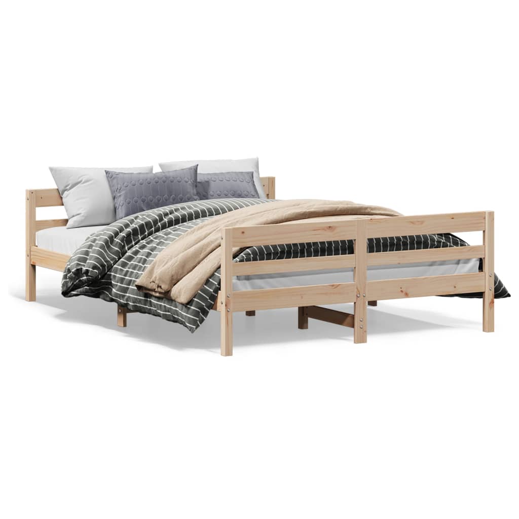 Letto senza Materasso 120x200 cm in Legno Massello di Pino | homemem39