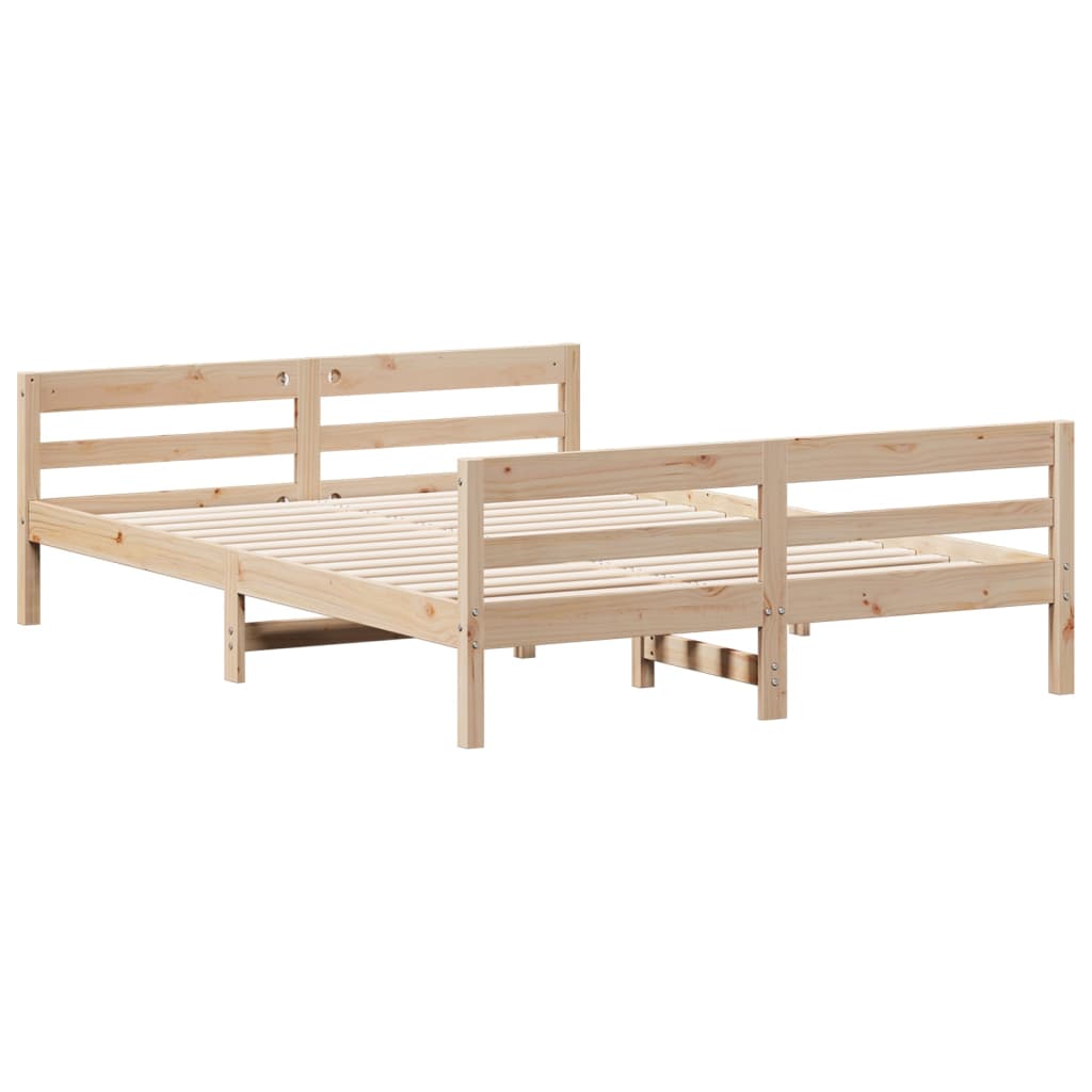 Letto senza Materasso 120x200 cm in Legno Massello di Pino | homemem39
