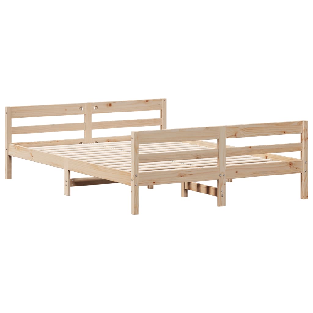 Letto senza Materasso 120x200 cm in Legno Massello di Pino | homemem39