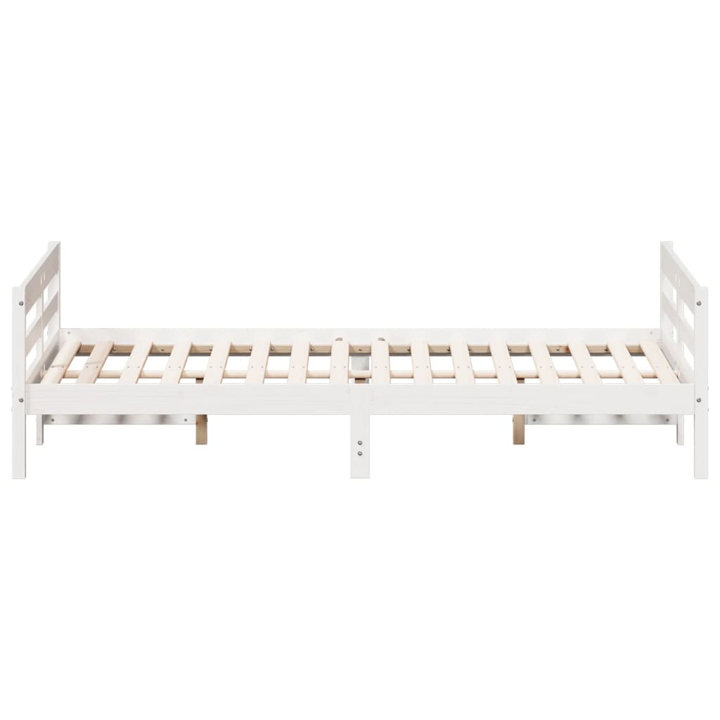 Letto senza Materasso Bianco 120x200 cm Legno Massello di Pino - homemem39