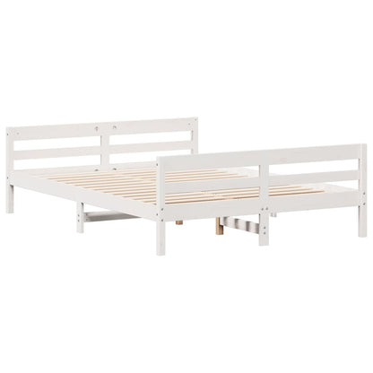 Letto senza Materasso Bianco 120x200 cm Legno Massello di Pino - homemem39