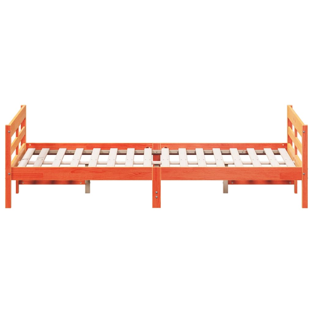 Letto senza Materasso Marrone Cera 120x200 cm in Legno di Pino | homemem39