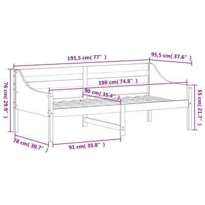 Dormeuse senza Materasso 90x190 cm in Legno Massello di Pino | homemem39
