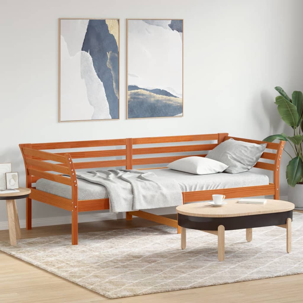 Dormeuse senza Materasso Marrone Cera 100x200 cm Legno di Pino - homemem39