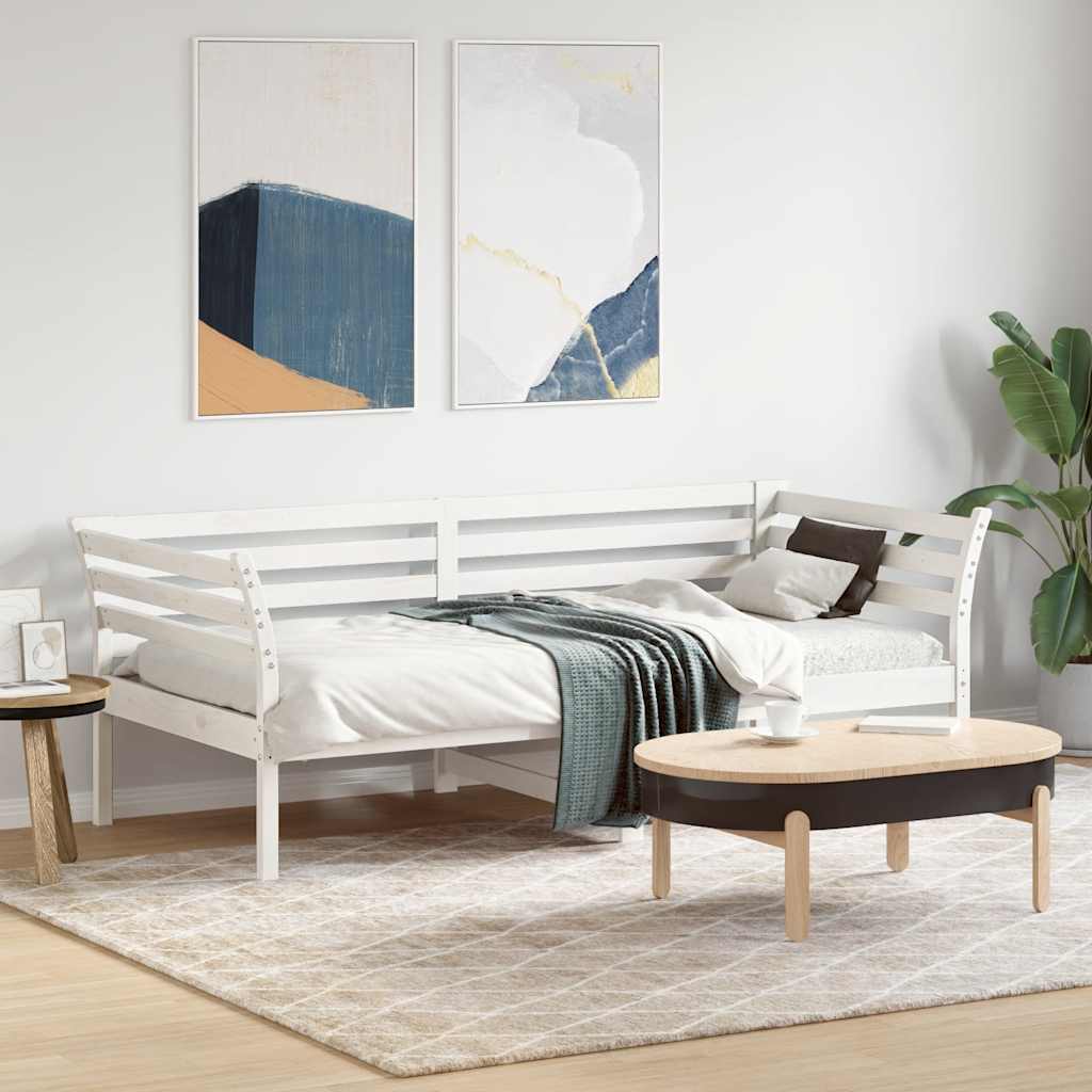 Dormeuse senza Materasso Bianco 75x190 cm in Legno di Pino - homemem39