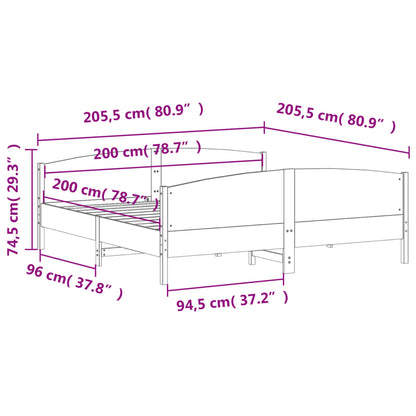Giroletto senza Materasso 200x200 cm in Legno Massello di Pino | homemem39