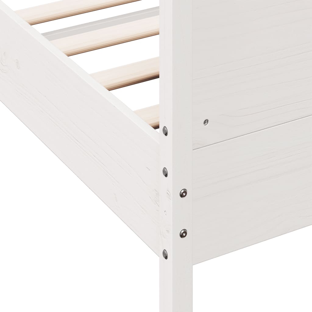 Giroletto senza Materasso Bianco 200x200 cm Legno Massello Pino