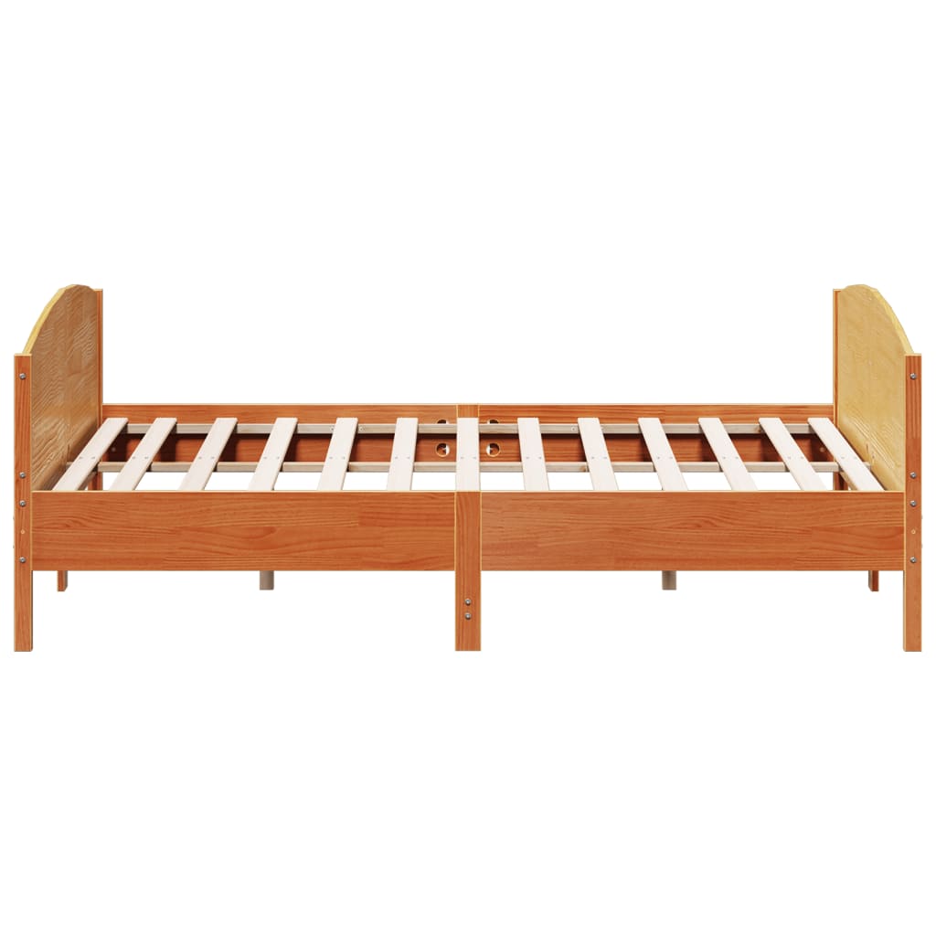 Giroletto senza Materasso Marrone Cera 200x200 cm Legno di Pino | homemem39