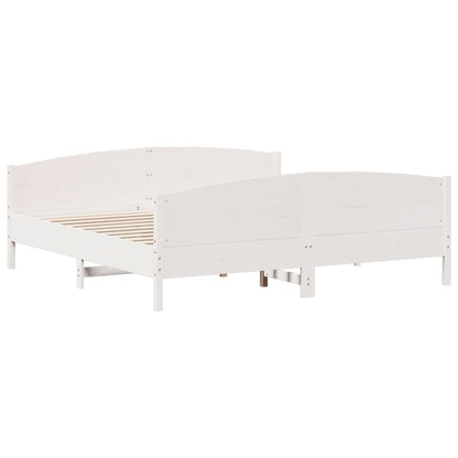 Giroletto senza Materasso Bianco 180x200 cm Legno Massello Pino | homemem39