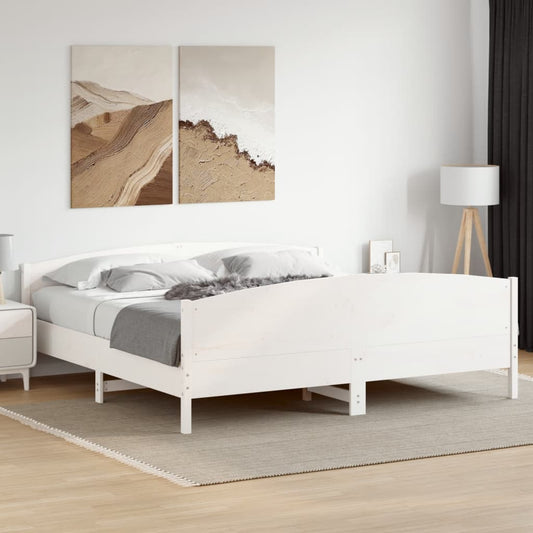 Giroletto senza Materasso Bianco 180x200 cm Legno Massello Pino | homemem39
