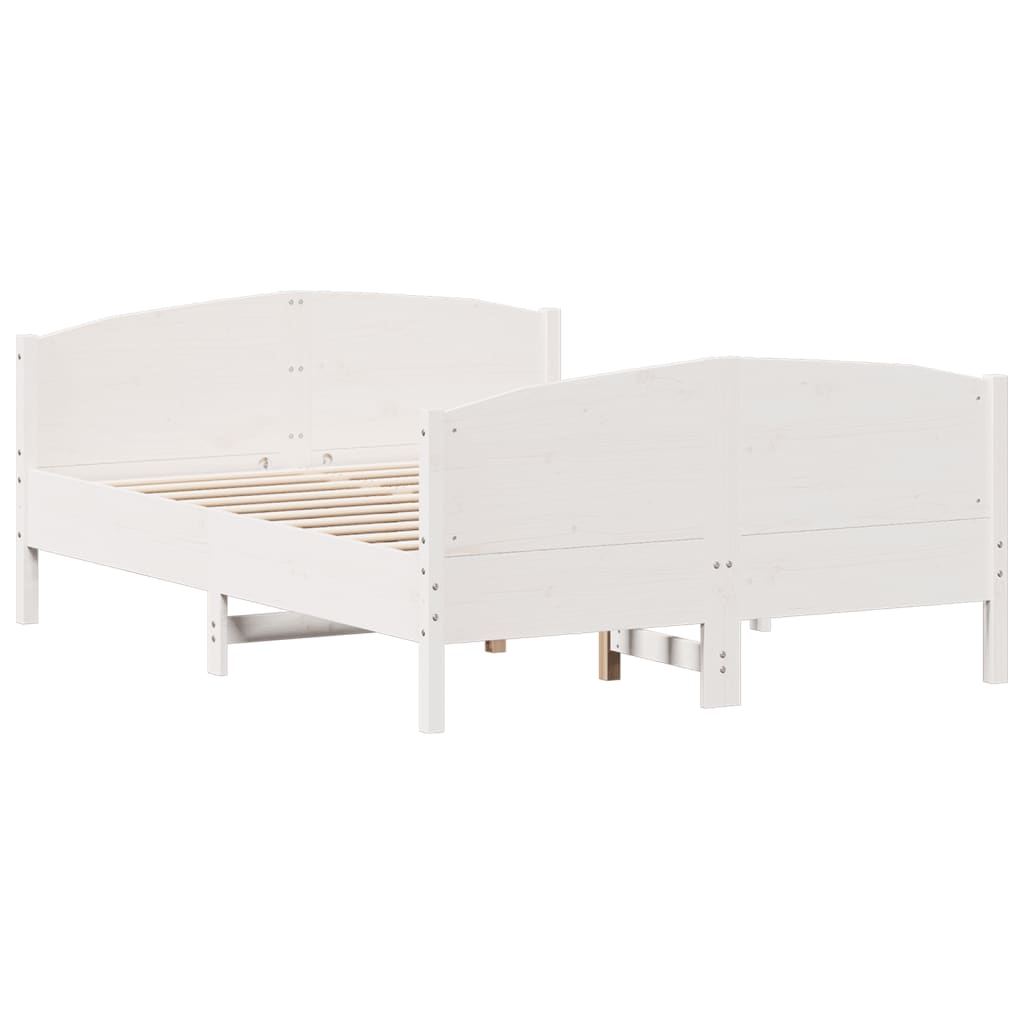 Giroletto senza Materasso Bianco 160x200 cm Legno Massello Pino | homemem39