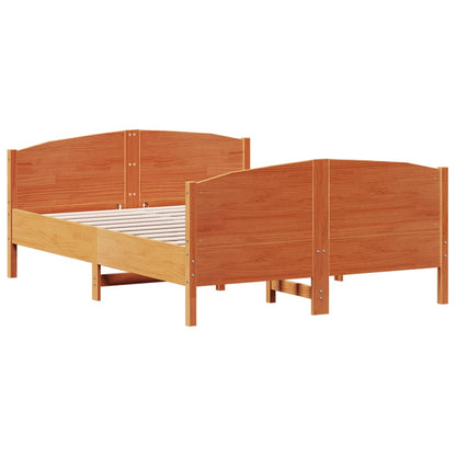 Giroletto senza Materasso Marrone Cera 160x200 cm Legno di Pino | homemem39