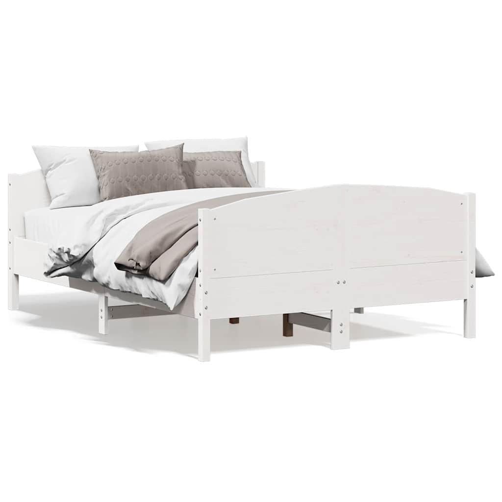 Giroletto senza Materasso Bianco 150x200 cm Legno Massello Pino | homemem39