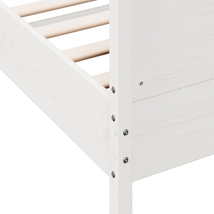 Giroletto senza Materasso Bianco 150x200 cm Legno Massello Pino | homemem39