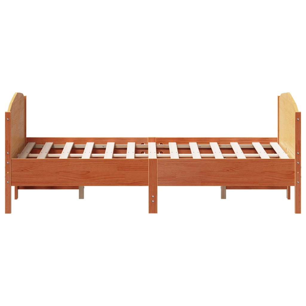 Giroletto senza Materasso Marrone Cera 150x200 cm Legno di Pino | homemem39