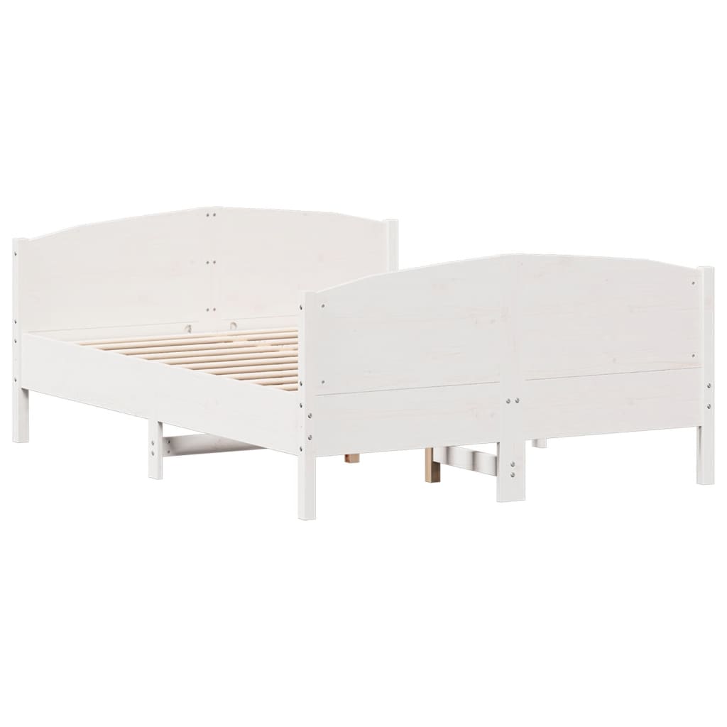 Giroletto senza Materasso Bianco 140x200 cm Legno Massello Pino | homemem39