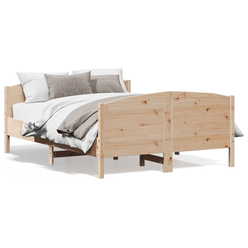 Letto senza Materasso 140x190 cm in Legno Massello di Pino - homemem39