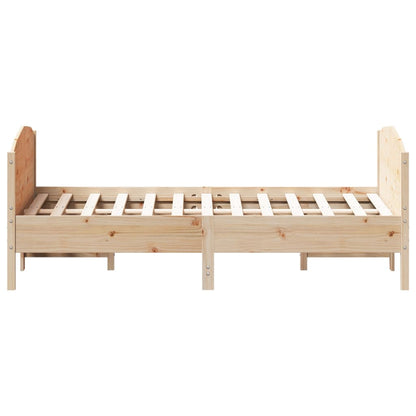 Letto senza Materasso 140x190 cm in Legno Massello di Pino - homemem39