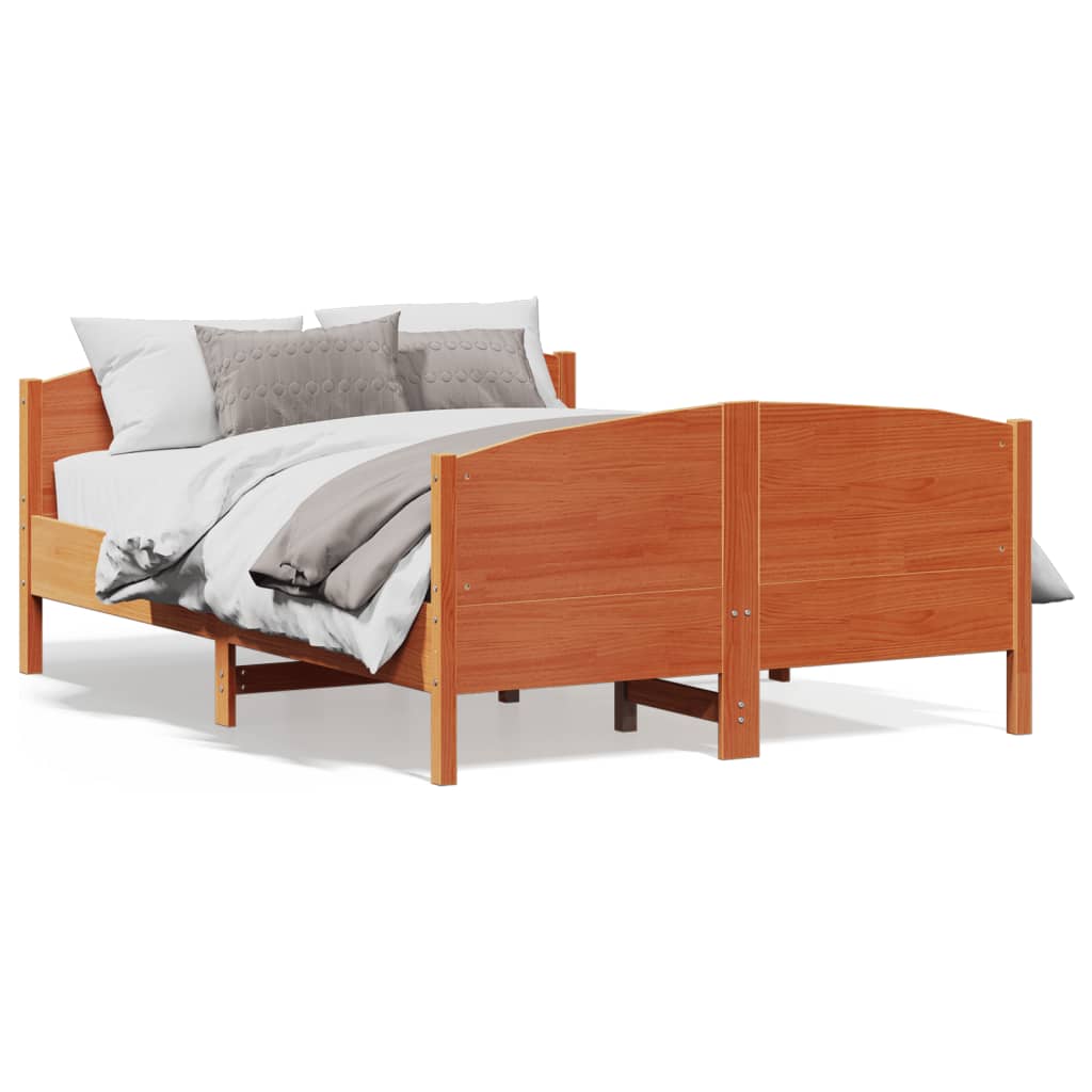 Letto senza Materasso Marrone Cera 140x190 cm in Legno di Pino - homemem39