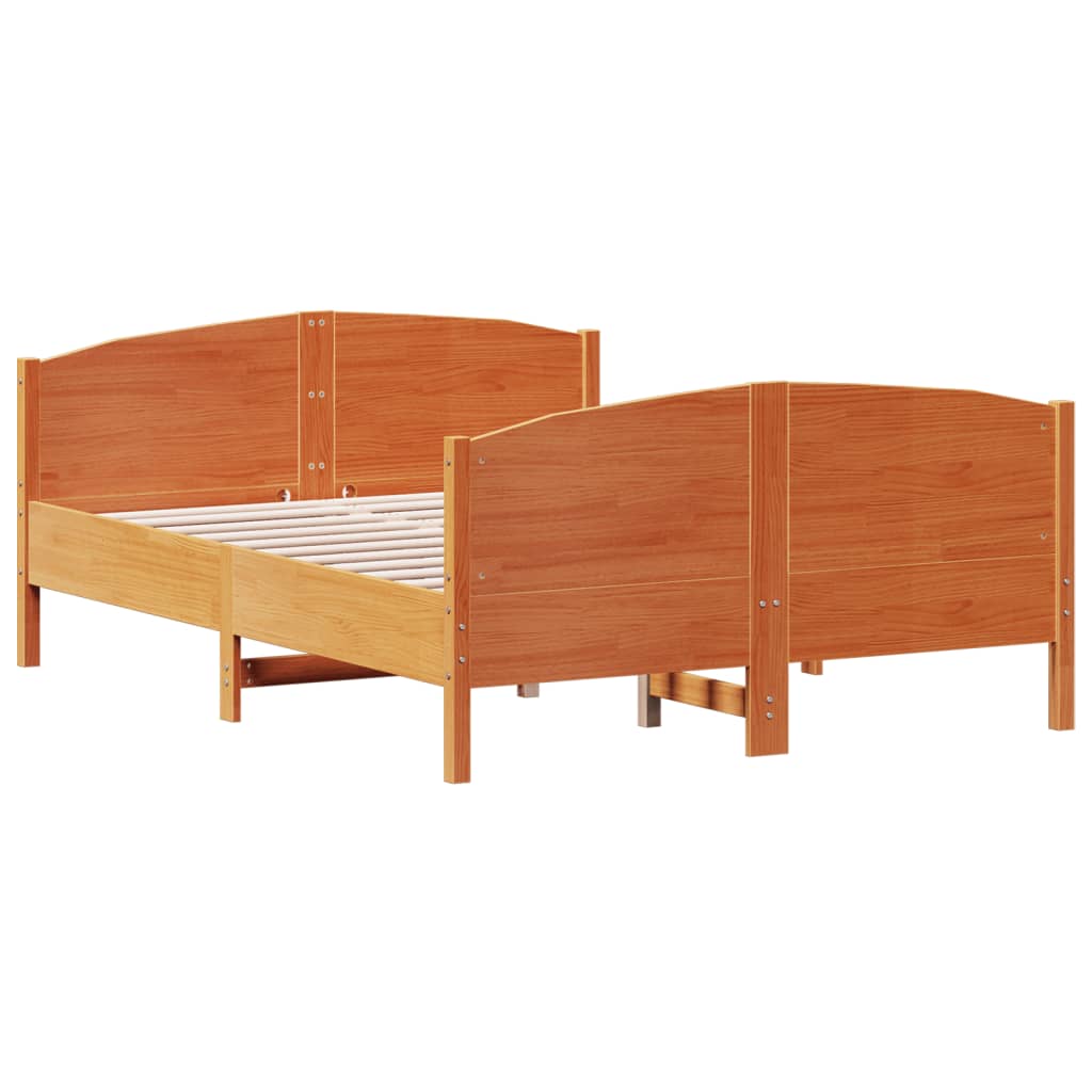 Letto senza Materasso Marrone Cera 140x190 cm in Legno di Pino - homemem39